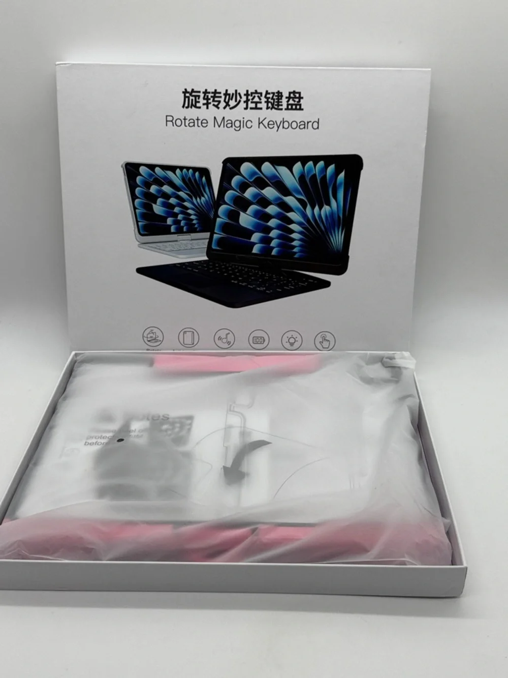 New Case 360° Rotating, Multi-Touch, Backlit Wireless Keyboard for ipad pro 13”